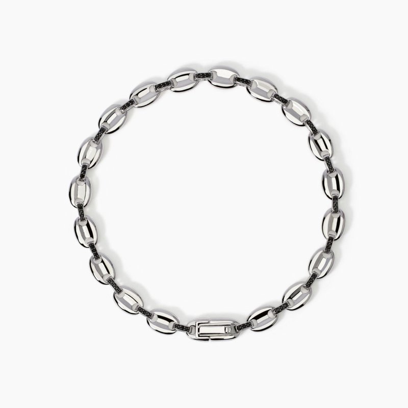 Mabina - Bracciale Uomo - Maglia Marina - Zirconi Neri