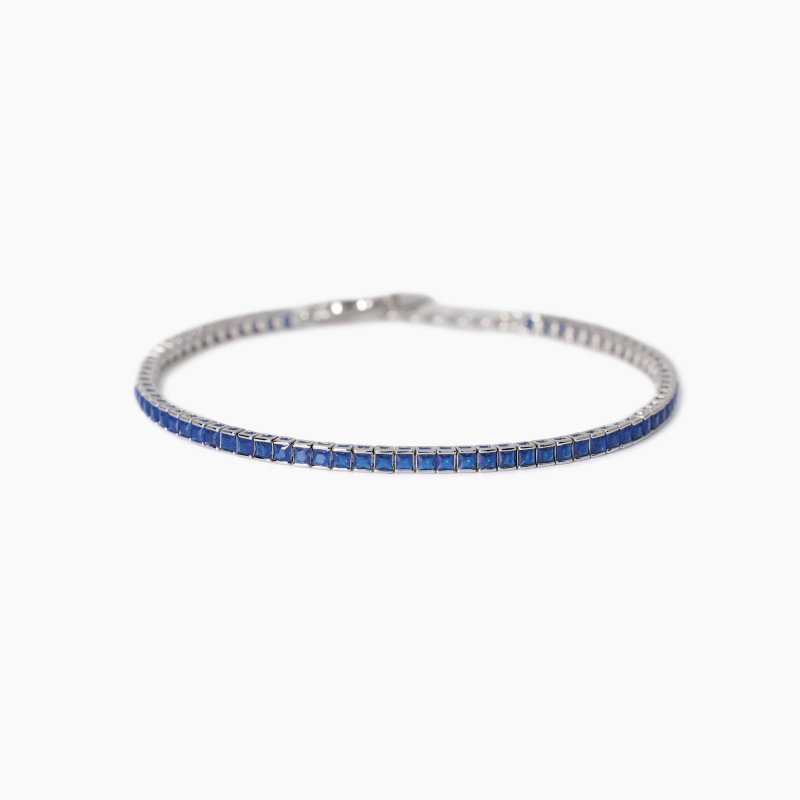 Mabina - Bracciale Tennis Uomo - Argento - Zirconi Blu