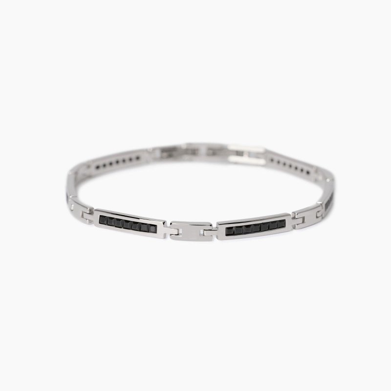 Mabina - Bracciale Uomo - Piastre E Zirconi Neri