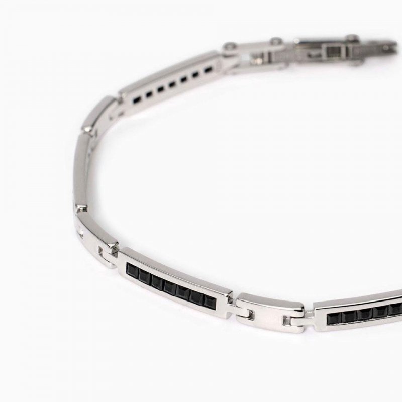 Mabina - Bracciale Uomo - Piastre E Zirconi Neri
