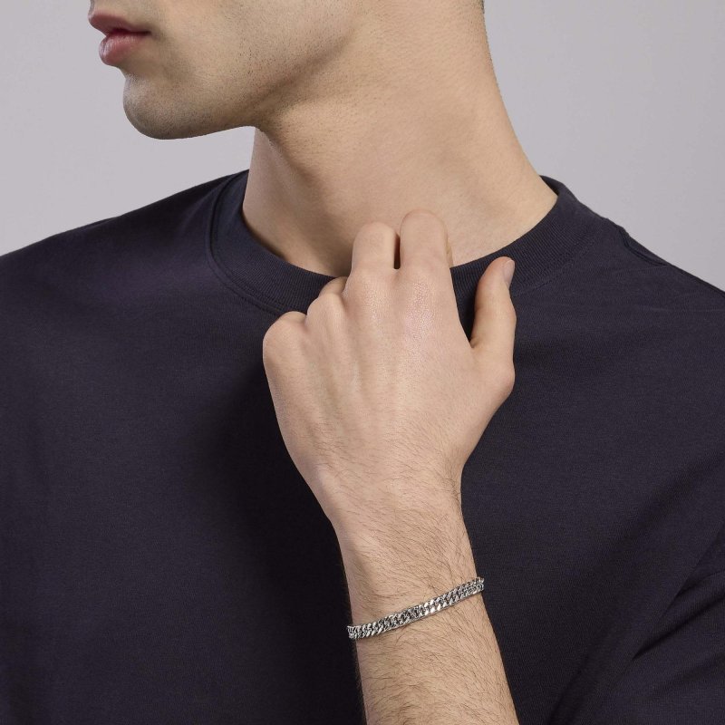 Mabina - Bracciale Uomo - Catena Groumette - Argento