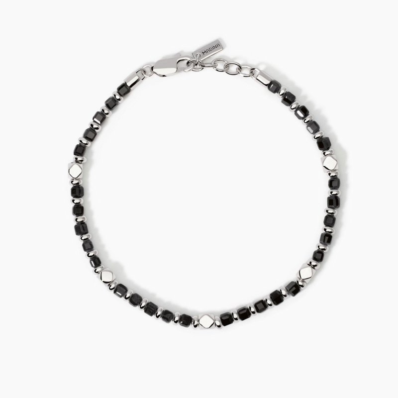 Mabina - Bracciale Uomo - Argento - Agata Nera
