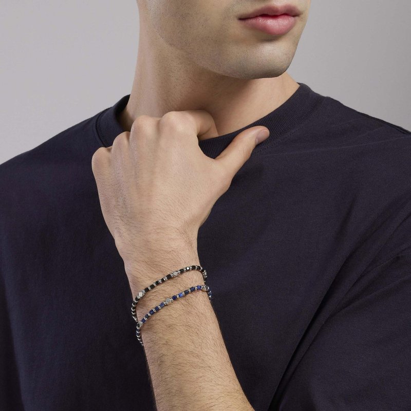 Mabina - Bracciale Uomo - Argento - Agata Nera