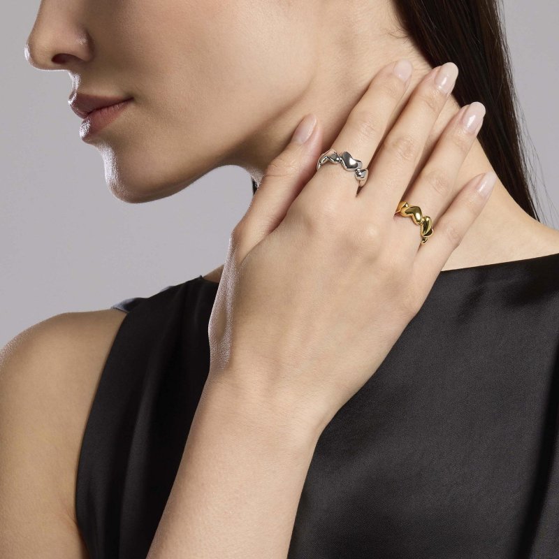 Mabina - Anello Contrarié - Argento Dorato - Cuori