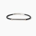 Mabina - Bracciale Intrecciato - Lab Leather - Argento