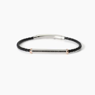 Mabina - Bracciale Intrecciato - Lab Leather - Argento
