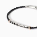 Mabina - Bracciale Intrecciato - Lab Leather - Argento