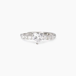Mabina - Anello Regolabile - Cuore Zirconi - Argento