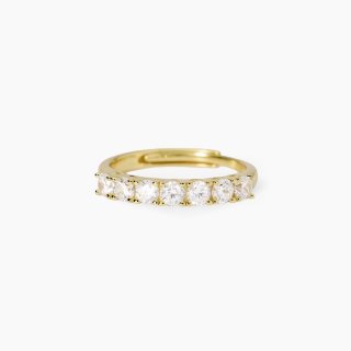 Mabina - Anello Veretta Dorato - Zirconi - Regolabile