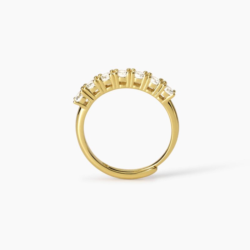 Mabina - Anello Veretta Dorato - Zirconi - Regolabile