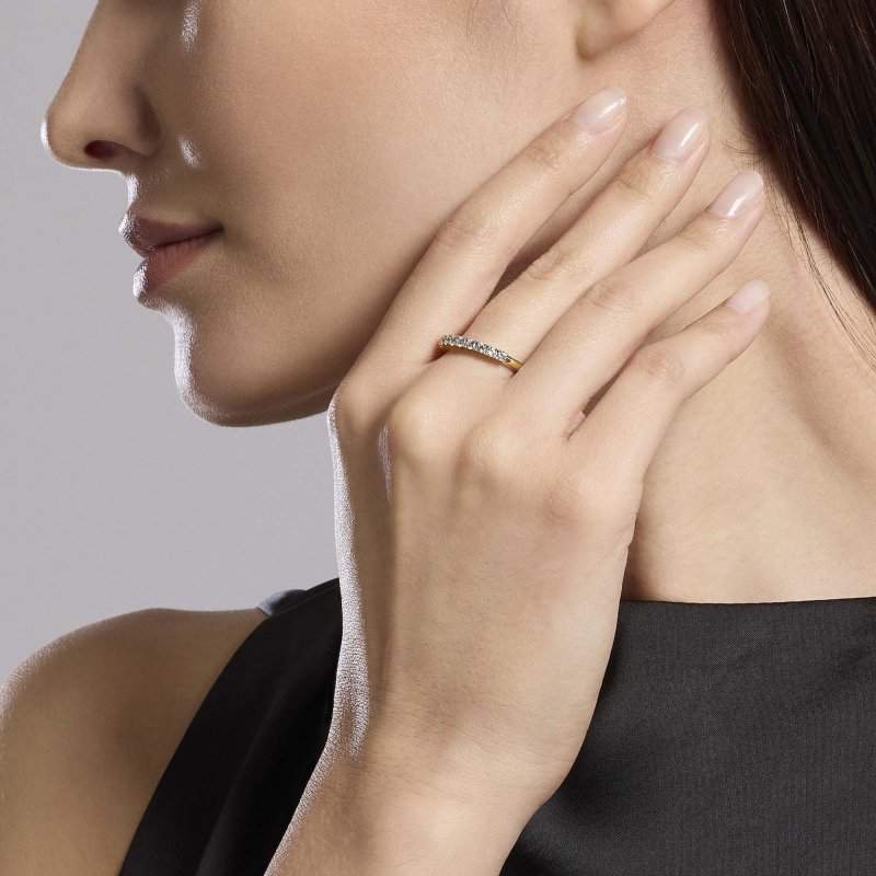 Mabina - Anello Veretta Dorato - Zirconi - Regolabile