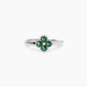 Mabina - Anello Con Fiore Verde Jasmine - Argento
