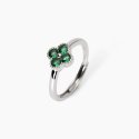 Mabina - Anello Con Fiore Verde Jasmine - Argento