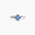 Mabina - Anello Con Fiore Azzurro Jasmine - Argento
