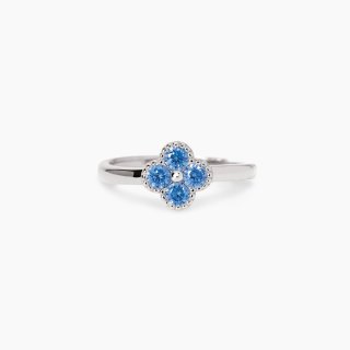 Mabina - Anello Con Fiore Azzurro Jasmine - Argento