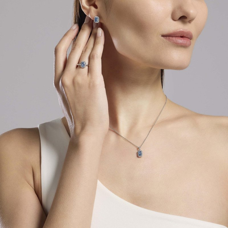 Mabina - Anello Con Acquamarina Sintetica - Argento 925