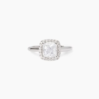 Mabina - Anello Argento Zircone - Taglio Princess
