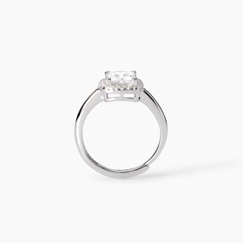 Mabina - Anello Argento Zircone - Taglio Princess