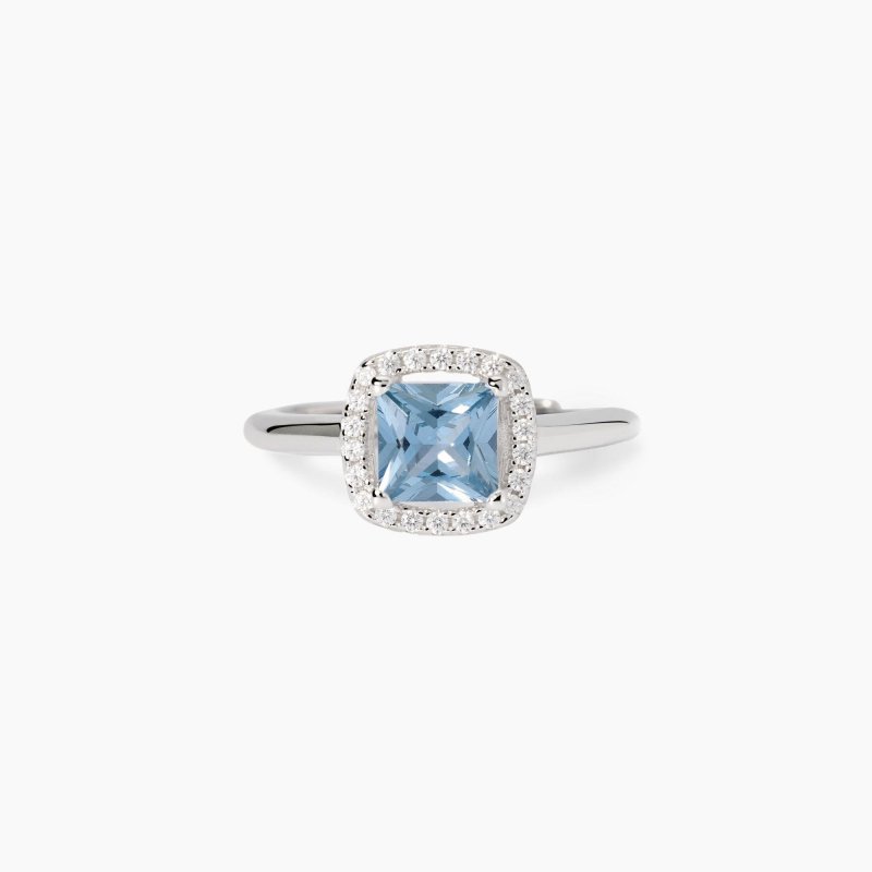 Mabina - Anello Con Acquamarina Sintetica - Argento 925