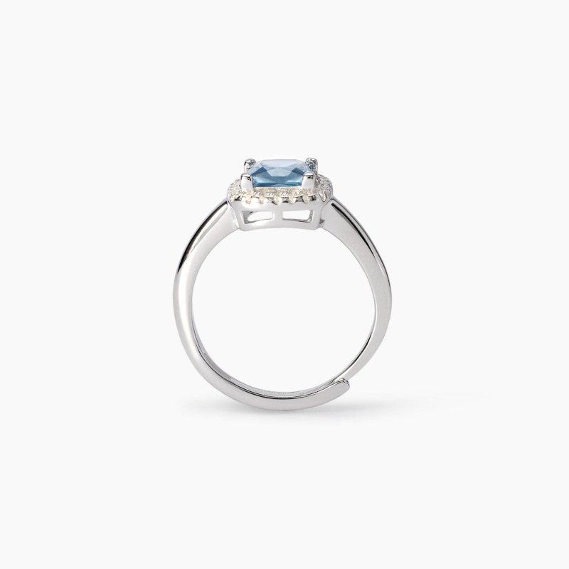 Mabina - Anello Con Acquamarina Sintetica - Argento 925