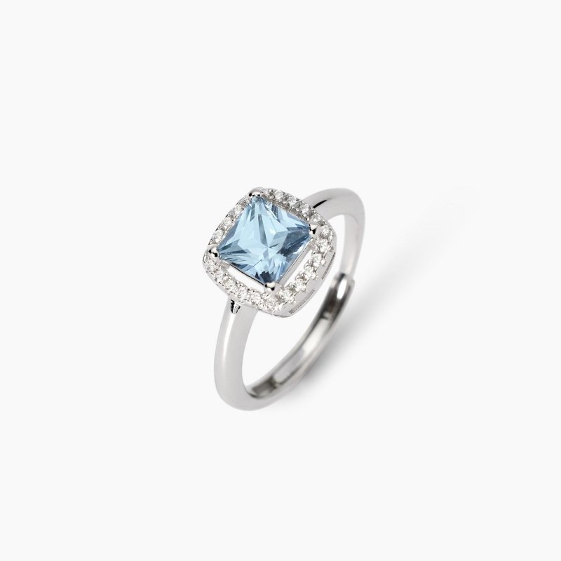 Mabina - Anello Con Acquamarina Sintetica - Argento 925