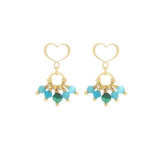 Maman Et Sophie - Orecchini Cuore - Apatite E Malachite