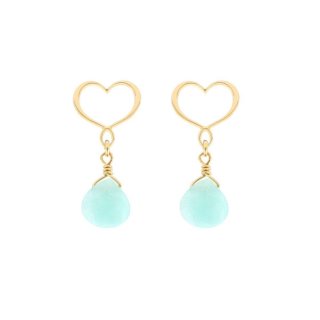 Maman Et Sophie - Orecchini Cuore Amazzonite - Eleganza