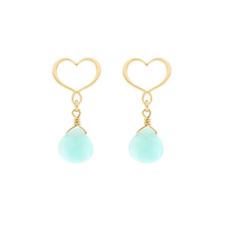 Maman Et Sophie - Orecchini Cuore Amazzonite - Eleganza