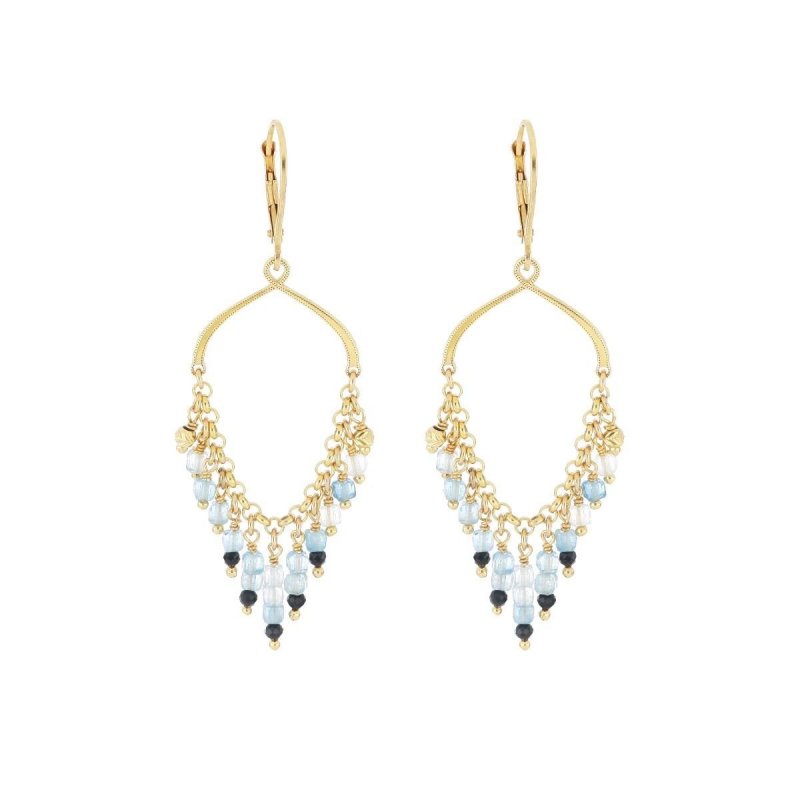Maman Et Sophie - Orecchini Frange Acquamarina - Eleganza