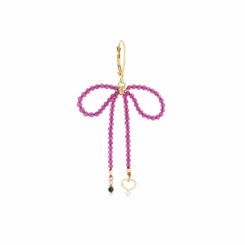 Maman Et Sophie - Orecchino Fiocco Rosa - Argento 925