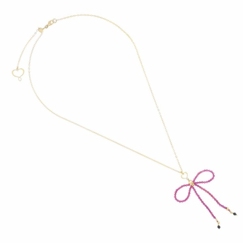 Maman Et Sophie - Girocollo Fiocco Rosa - Rubellite E Spinello