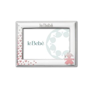 Le Bebé - Cornice Sagoma Bimba - Argento Pvd - 15X10 Cm