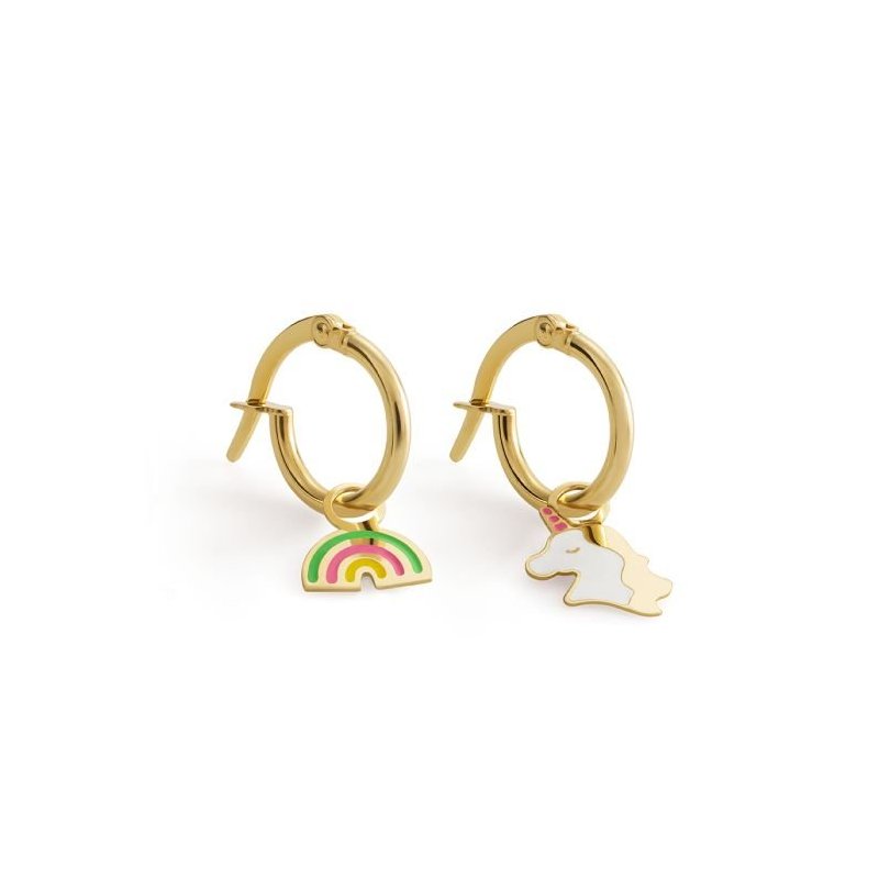 Le Bebe' - Orecchini Toys - Oro Giallo - Unicorno