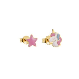 Le Bebe' - Orecchini Toys - Oro Giallo - Unicorno E Stellina