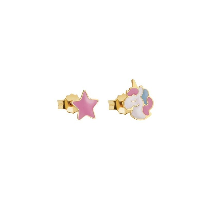 Le Bebe' - Orecchini Toys - Oro Giallo - Unicorno E Stellina