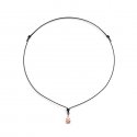 Le Bebe' - Ciondolo Bimba - Oro Rosa 18Kt - Cordino Nero