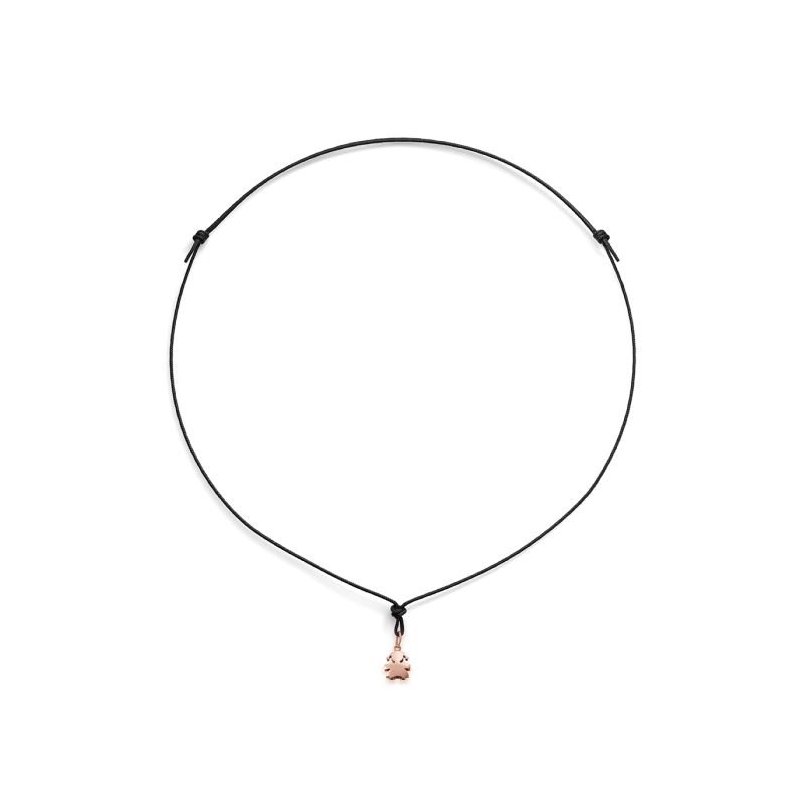 Le Bebe' - Ciondolo Bimba - Oro Rosa 18Kt - Cordino Nero
