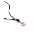 Le Bebe' - Ciondolo Bimba - Oro Rosa 18Kt - Cordino Nero