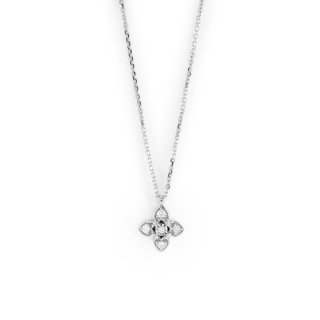 Bliss - Collana Oro Bianco E Diamanti - Forma Fiore