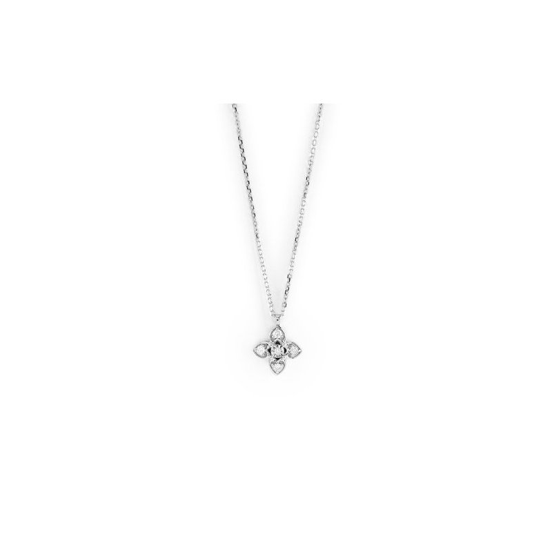 Bliss - Collana Oro Bianco E Diamanti - Forma Fiore