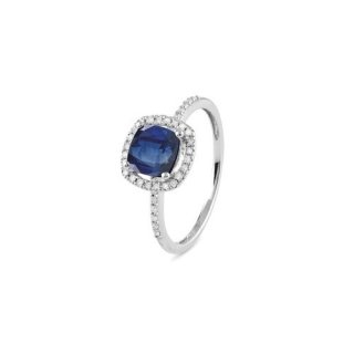 Bliss - Anello In Oro Bianco - Zaffiro E Diamanti