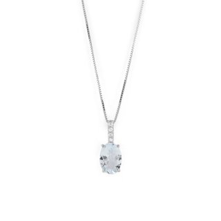 Bliss - Collana Stephanie - Oro Bianco - Acquamarina
