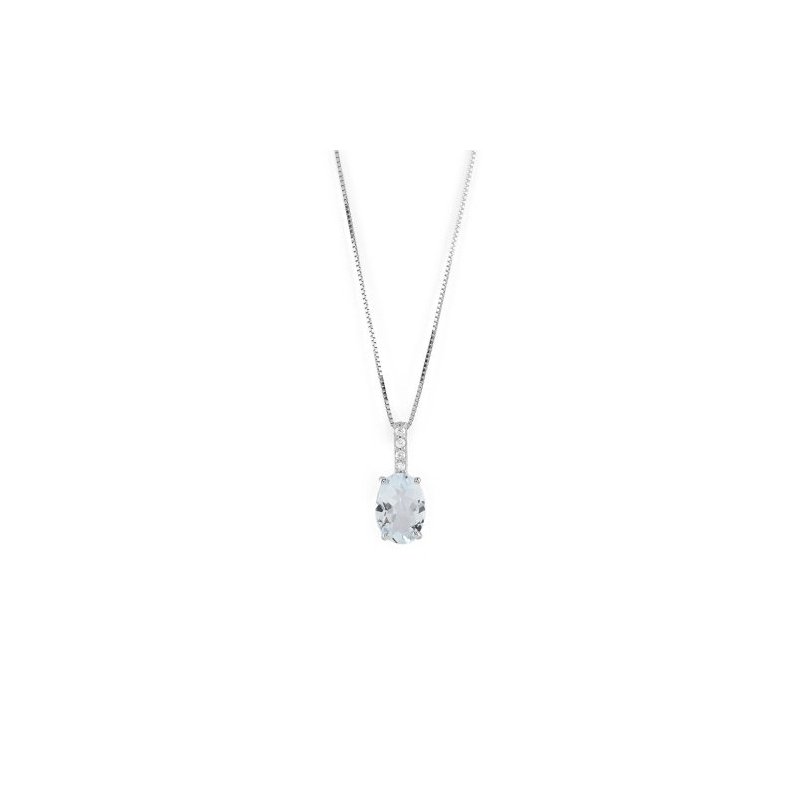 Bliss - Collana Stephanie - Oro Bianco - Acquamarina