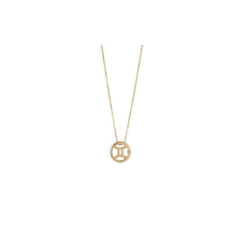 Bliss - Collana Segno Gemelli - Oro Giallo 9Kt - Diamante