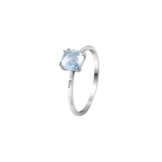 Bliss - Anello Oro Bianco 9Kt - Diamante E Topazio