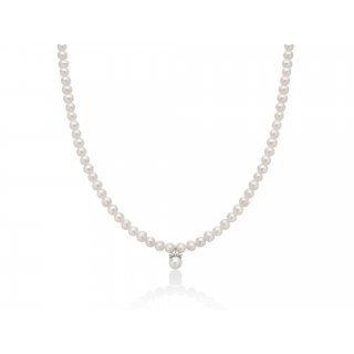 Miluna - Collana Perle Oriente - Oro Bianco E Diamanti