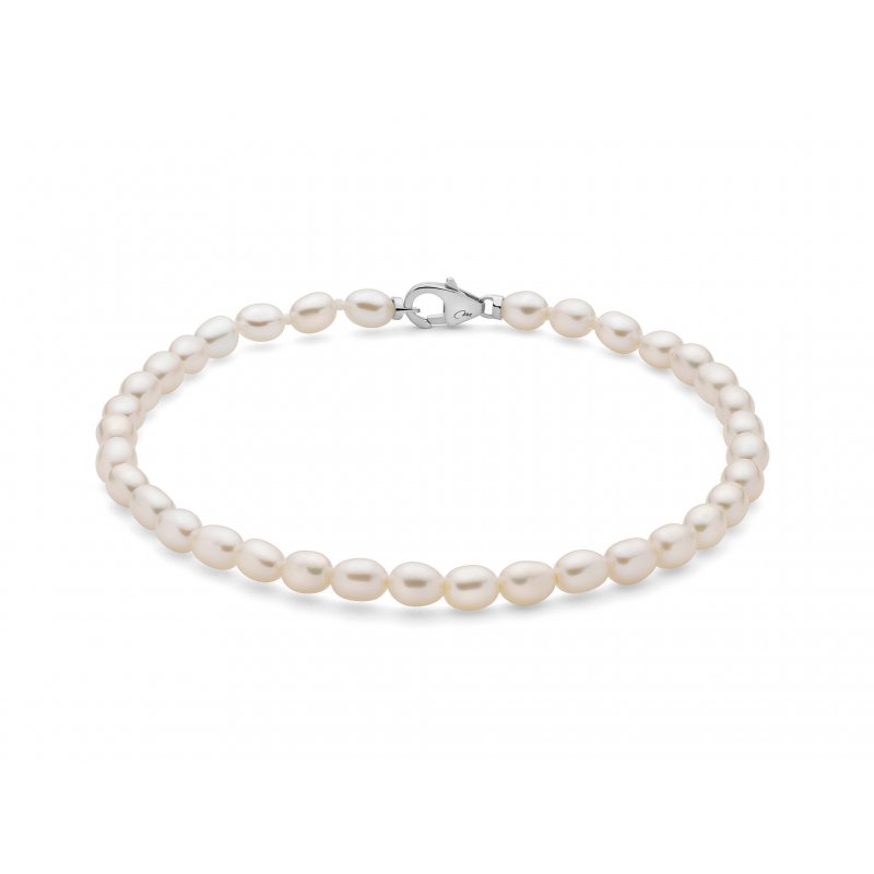 Miluna - Bracciale Pepite - Perle 4-4,5 Mm - Argento
