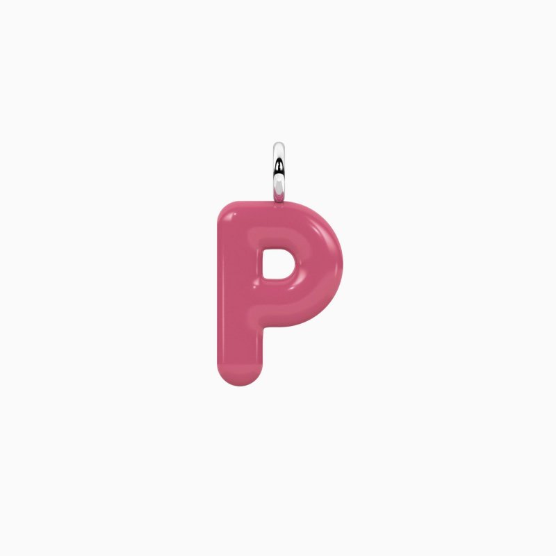 Kidult - Ciondolo Lettera P - Acciaio Smaltato Rosa