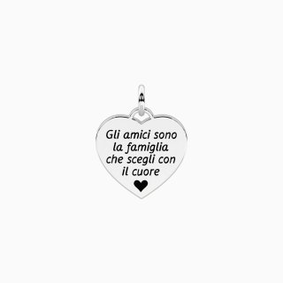 Kidult - Ciondolo Cuore Amicizia - Acciaio Satinato