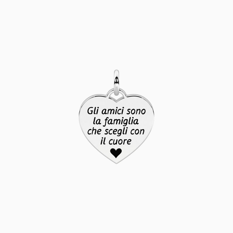 Kidult - Ciondolo Cuore Amicizia - Acciaio Satinato
